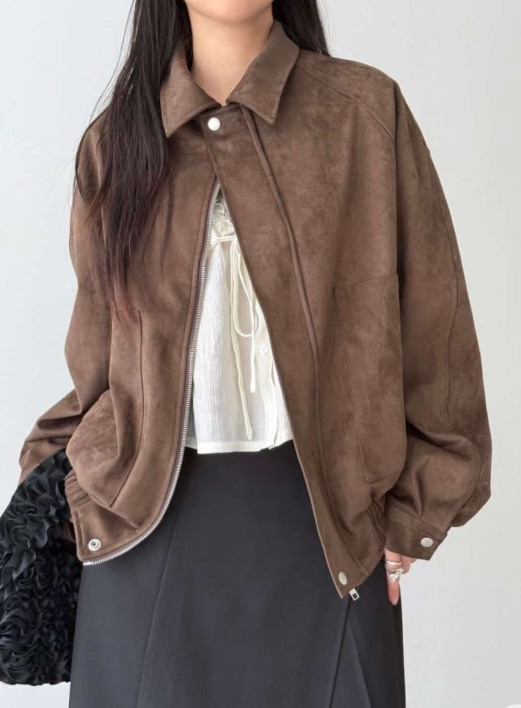 NEW FACE韓國代購㊣女士新款職業真品25秋冬人氣休閑時尚夾克NEW FACE夾克圖色1