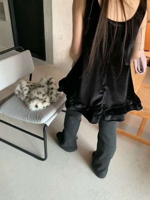 OURSTUDIO韓國代購㊣女士新品職業真品休閑25秋冬連衣裙絲絨OURSTUDIO連衣裙