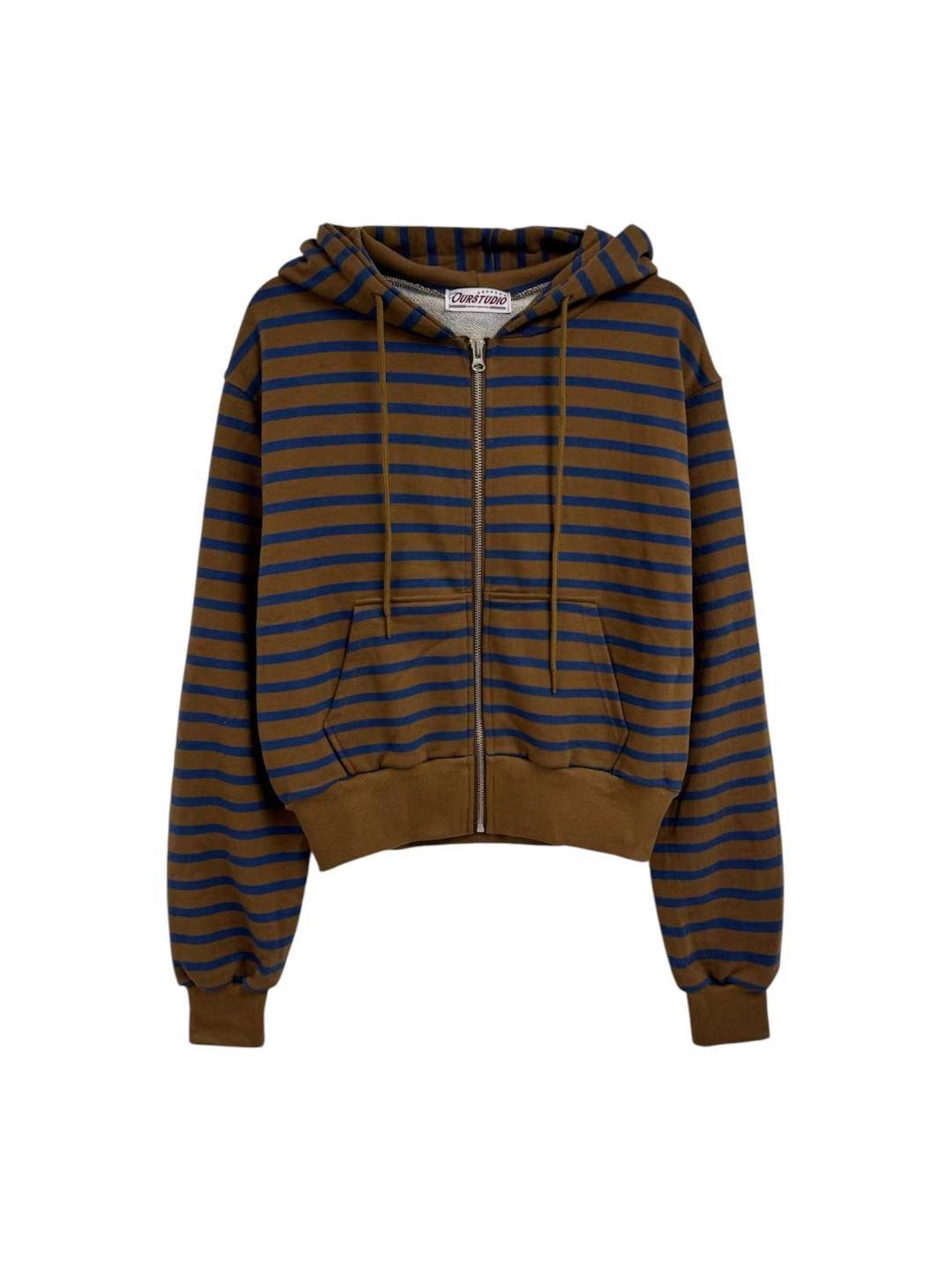 OURSTUDIO東大門㊣代購女裝新品推薦職業人氣時尚夾克拉鏈連帽OURSTUDIO夾克圖色1