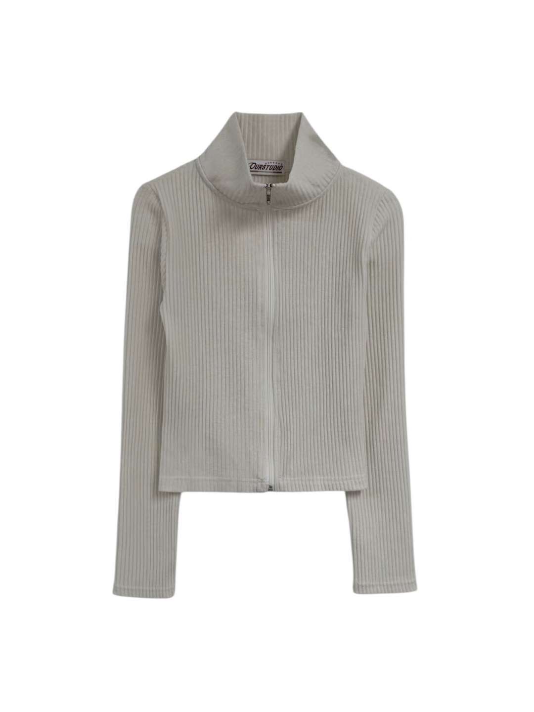 OURSTUDIO韓國代購㊣女士新品職業休閑熱賣推薦長袖T恤拉鏈OURSTUDIO長袖T恤圖色2