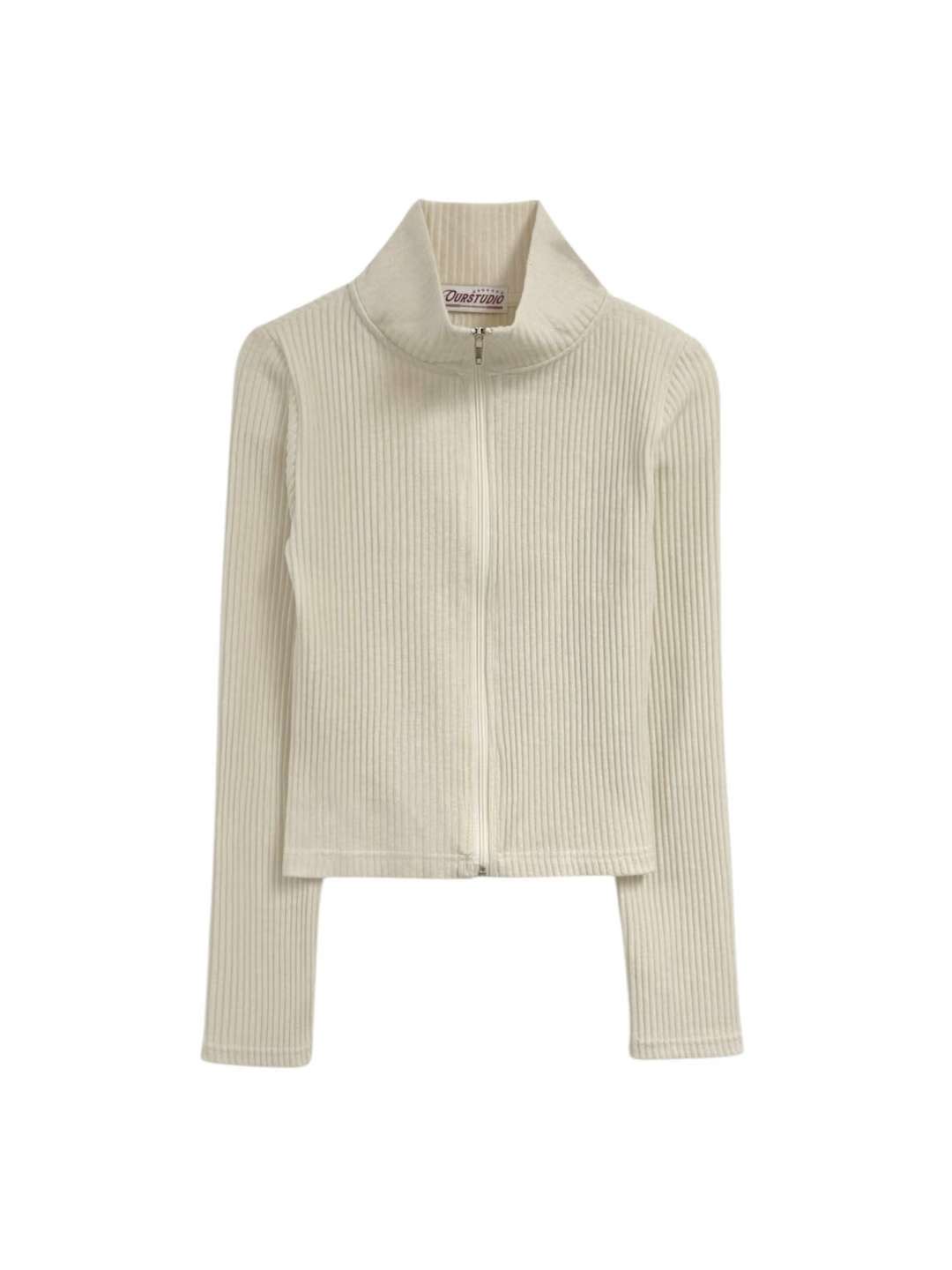 OURSTUDIO韓國代購㊣女士新品職業休閑熱賣推薦長袖T恤拉鏈OURSTUDIO長袖T恤圖色3