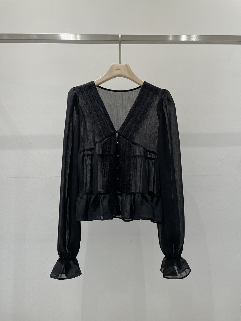 RE STYLE-Q東大門㊣直郵女士新品真品推薦25秋冬襯衫蕾絲衫RE STYLE襯衫/蕾絲衫圖色2