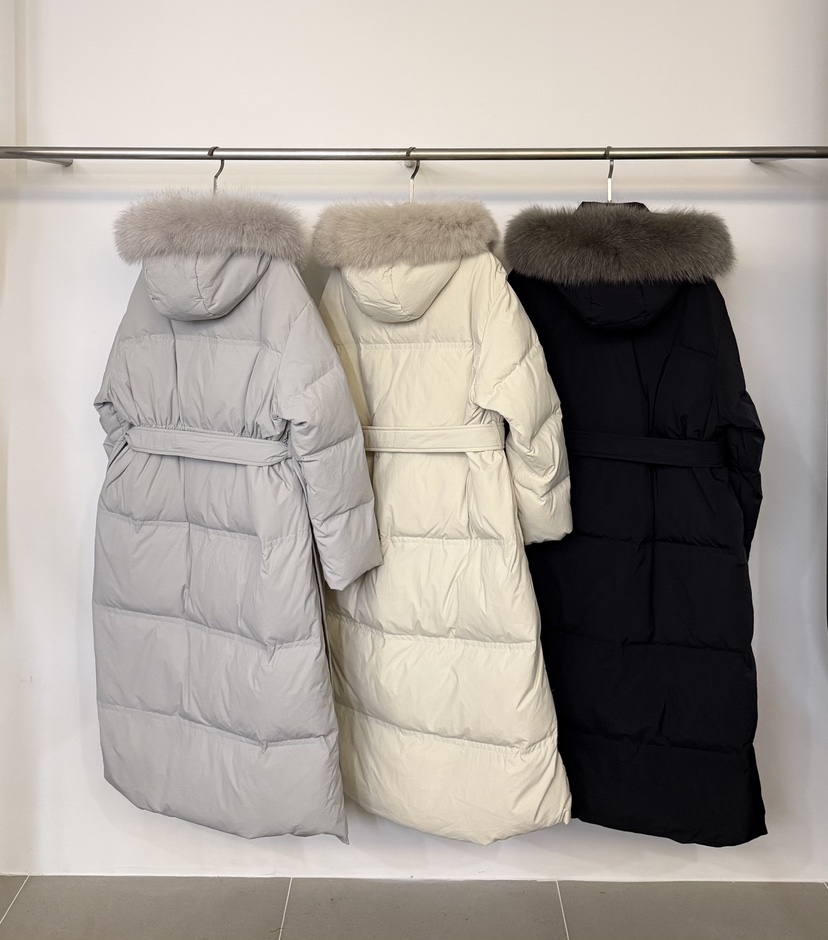 TWENTY FOUR SEVEN24-7韓國代購㊣女裝新品25秋冬長款羽絨服毛領可拆可拆卸含腰帶鴨絨TEWNTY FOUR SEVEN24-7長款羽絨服