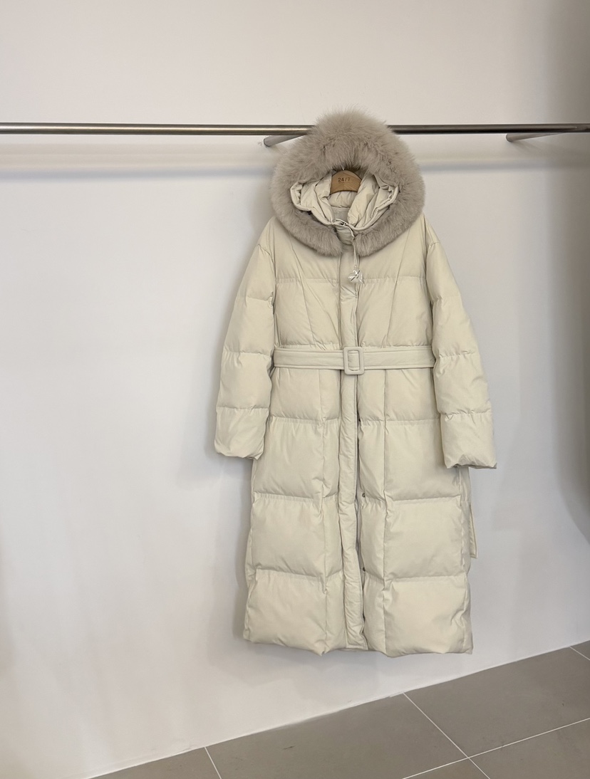 TWENTY FOUR SEVEN24-7韓國代購㊣女裝新品25秋冬長款羽絨服毛領可拆可拆卸含腰帶鴨絨TEWNTY FOUR SEVEN24-7長款羽絨服圖色2
