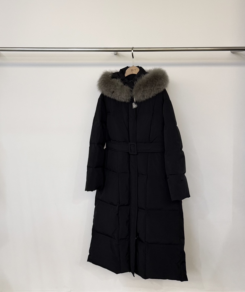 TWENTY FOUR SEVEN24-7韓國代購㊣女裝新品25秋冬長款羽絨服毛領可拆可拆卸含腰帶鴨絨TEWNTY FOUR SEVEN24-7長款羽絨服圖色3