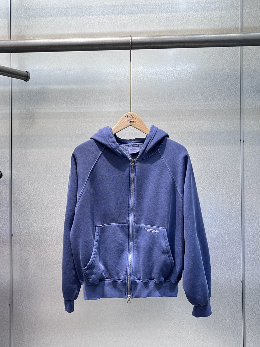 GVR COMPANY東大門㊣實拍女士新品熱賣25秋冬衛衣拉鏈加絨GVR-COMPANY衛衣圖色4青藍色