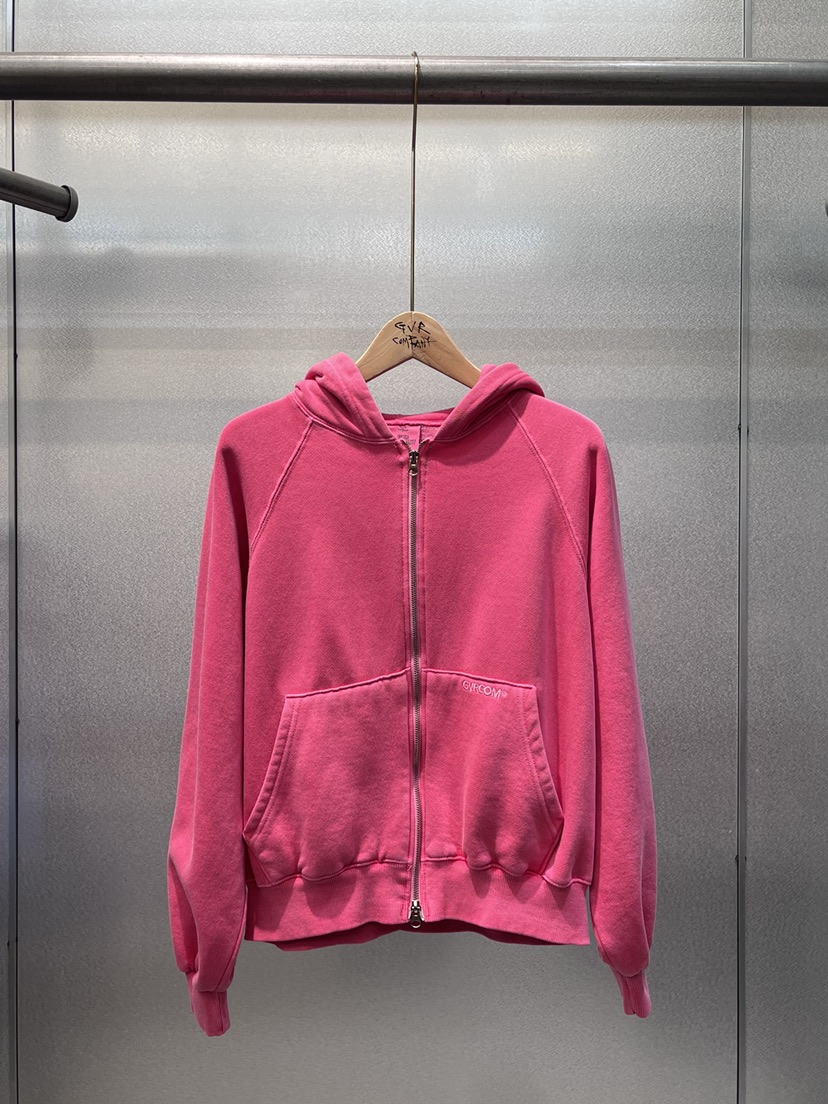 GVR COMPANY東大門㊣實拍女士新品熱賣25秋冬衛衣拉鏈加絨GVR-COMPANY衛衣圖色11紅色