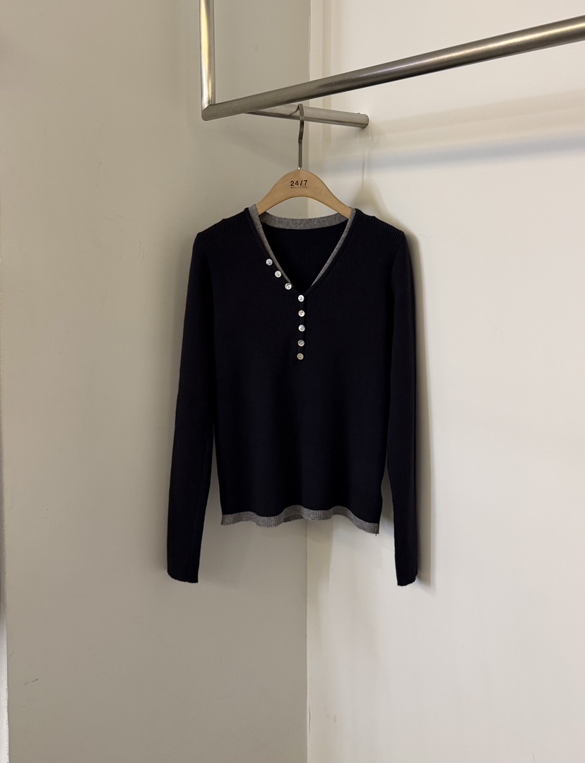 TWENTY FOUR SEVEN24-7東大門㊣直郵女裝新款25秋冬針織衫TEWNTY FOUR SEVEN24-7針織衫圖色3深藍色