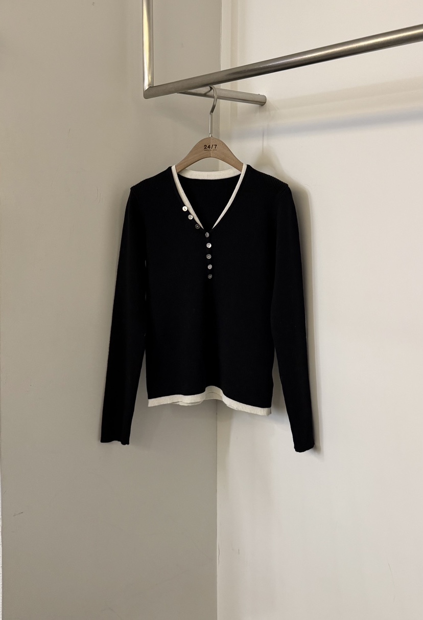 TWENTY FOUR SEVEN24-7東大門㊣直郵女裝新款25秋冬針織衫TEWNTY FOUR SEVEN24-7針織衫圖色4黑色