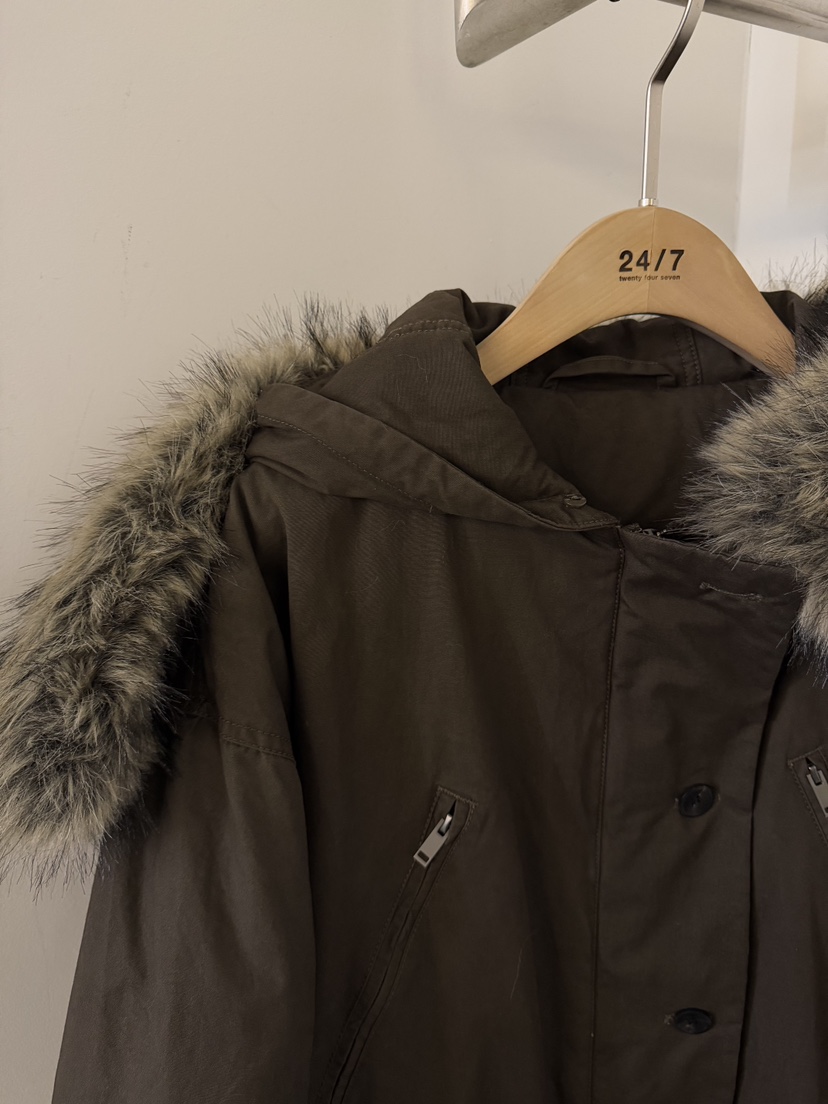 TWENTY FOUR SEVEN24-7韓國直郵㊣女士新款時尚短款羽絨服毛領可拆可拆卸TEWNTY FOUR SEVEN24-7短款羽絨服