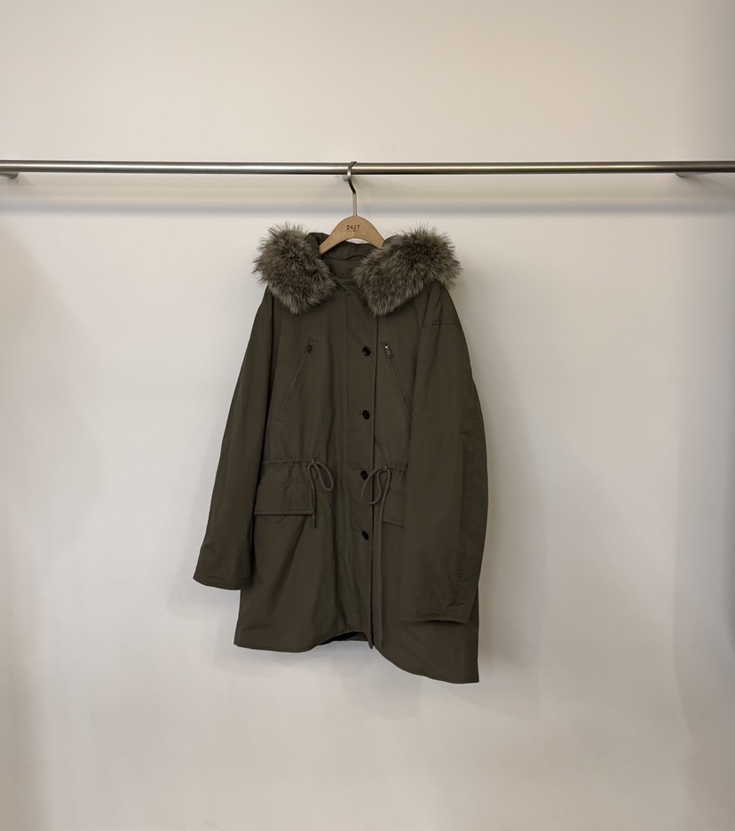 TWENTY FOUR SEVEN24-7韓國直郵㊣女士新款時尚短款羽絨服毛領可拆可拆卸TEWNTY FOUR SEVEN24-7短款羽絨服圖色3軍綠