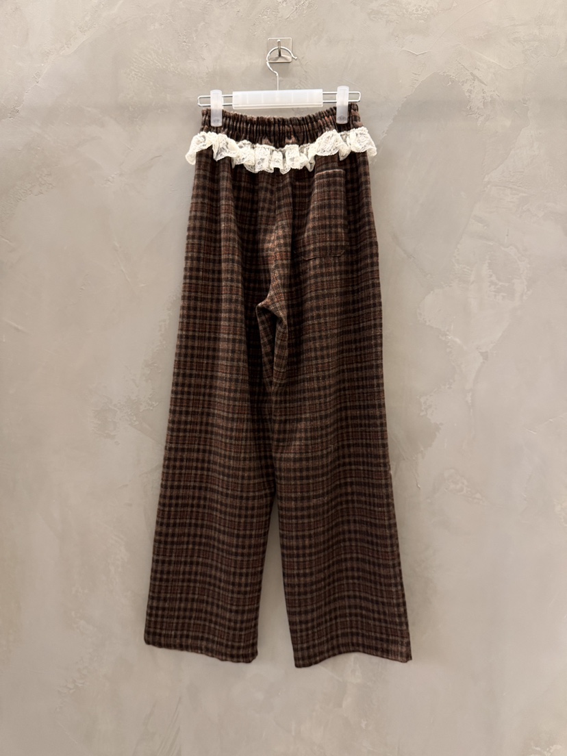 MULCUP韓國直郵㊣女士新款熱賣休閑推薦職業休閑褲羊毛格紋MULCUP休閑褲