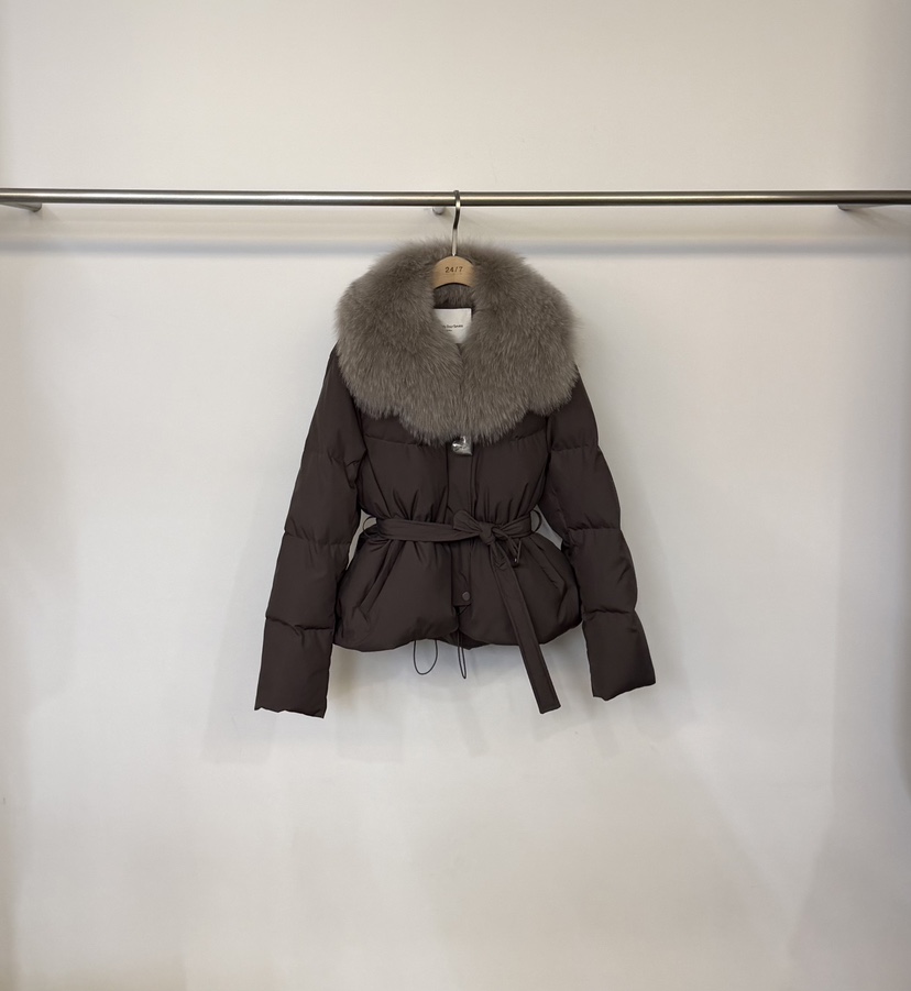TWENTY FOUR SEVEN24-7東大門㊣實拍女裝新款休閑短款羽絨服毛領可拆可拆卸含腰帶鴨絨TEWNTY FOUR SEVEN24-7短款羽絨服圖色3