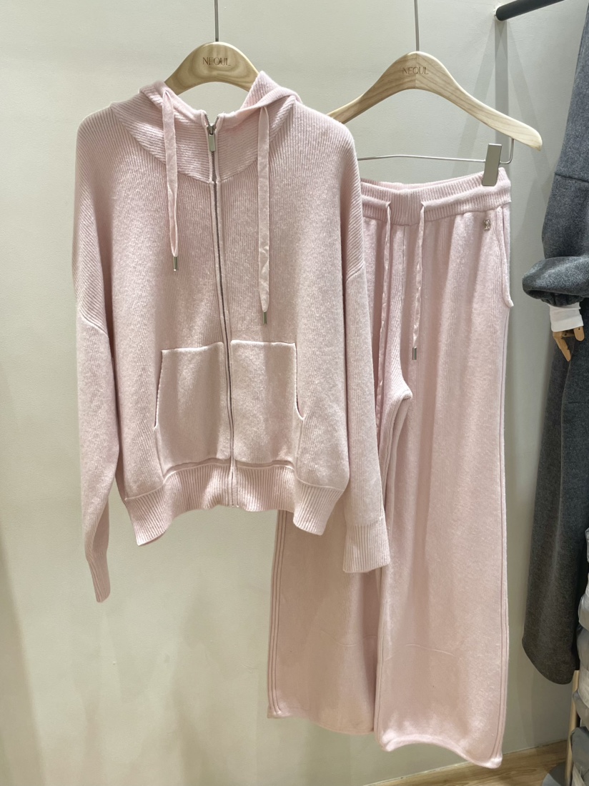 NEOUL東大門㊣代購女裝新品時尚人氣推薦真品25秋冬套裝拉鏈NEOUL/ahin雙領標簽套裝圖色2