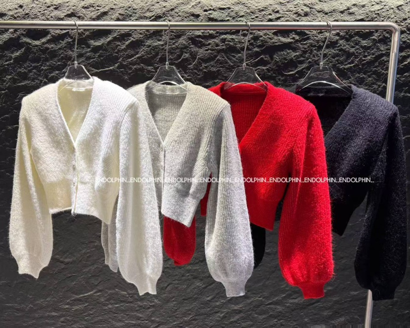ENDOLPHIN東大門㊣代購女士新品推薦熱賣時尚25秋冬毛衣棉質開衫ENDOLPHIN毛衣