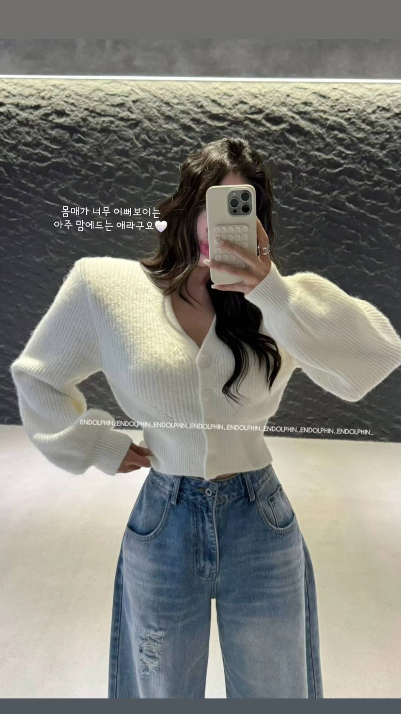 ENDOLPHIN東大門㊣代購女士新品推薦熱賣時尚25秋冬毛衣棉質開衫ENDOLPHIN毛衣圖色3