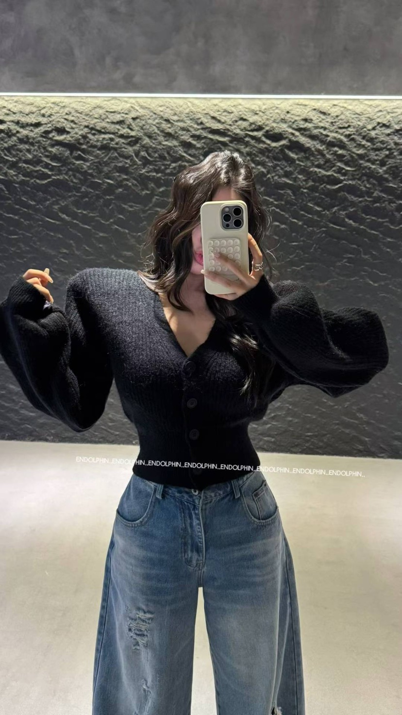 ENDOLPHIN東大門㊣代購女士新品推薦熱賣時尚25秋冬毛衣棉質開衫ENDOLPHIN毛衣圖色4