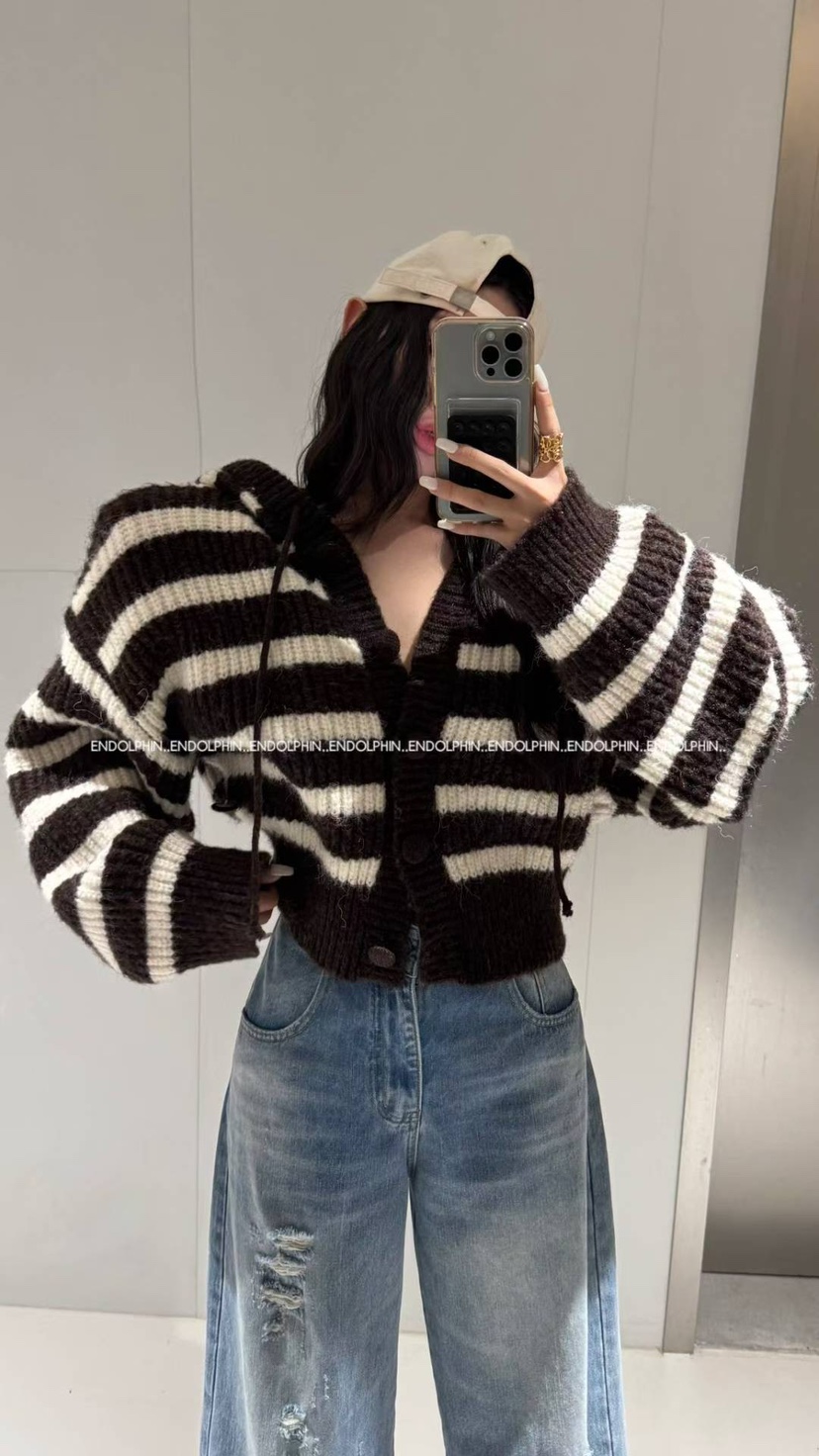 ENDOLPHIN韓國代購㊣女裝新品職業人氣時尚休閑真品毛衣條紋ENDOLPHIN毛衣圖色3