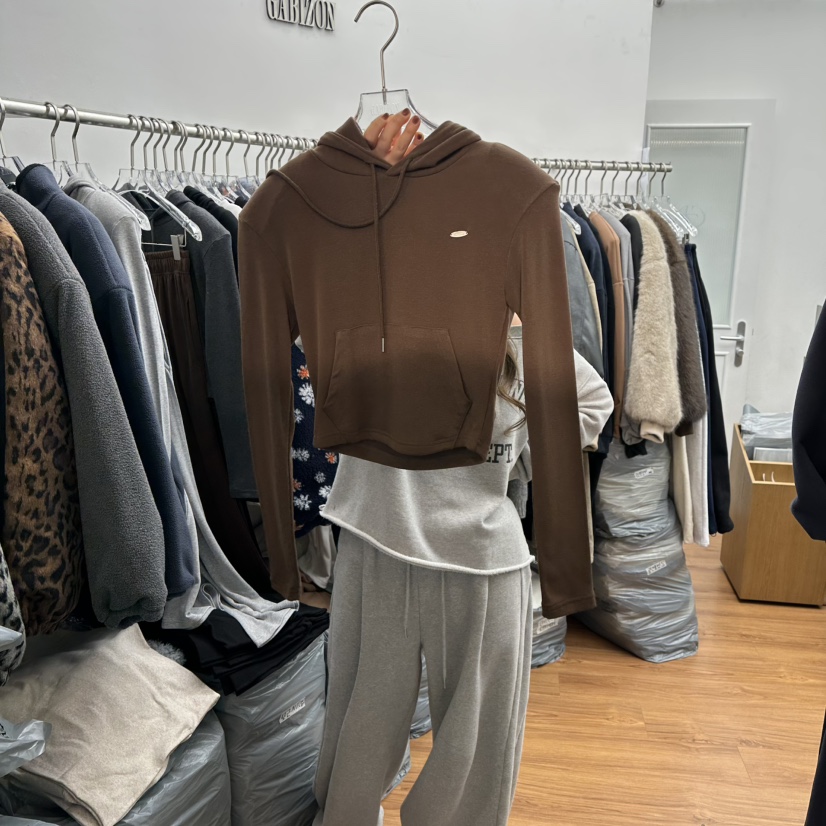 GABIZON韓國代購㊣女士新品休閑推薦時尚衛衣連帽衫加絨羊毛GABIZON衛衣圖色2