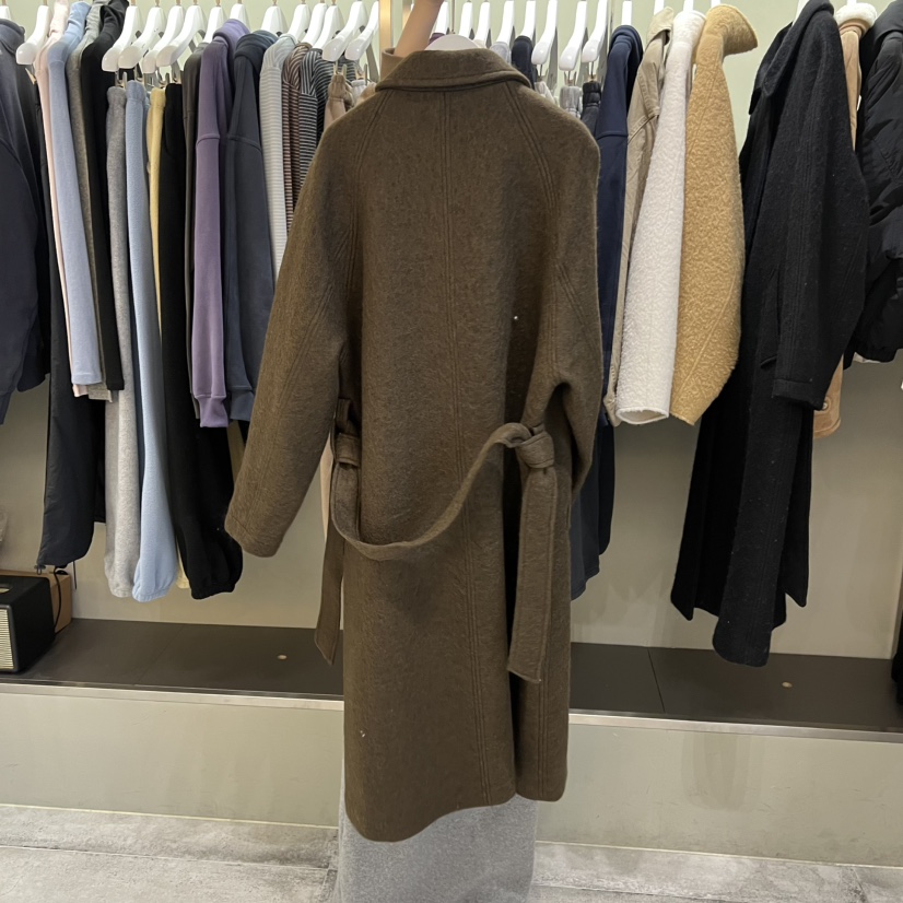 FAVE/FAVOURITE東大門㊣代購女士新款推薦中長款大衣含腰帶FAVE/FAVOURITE中長款大衣