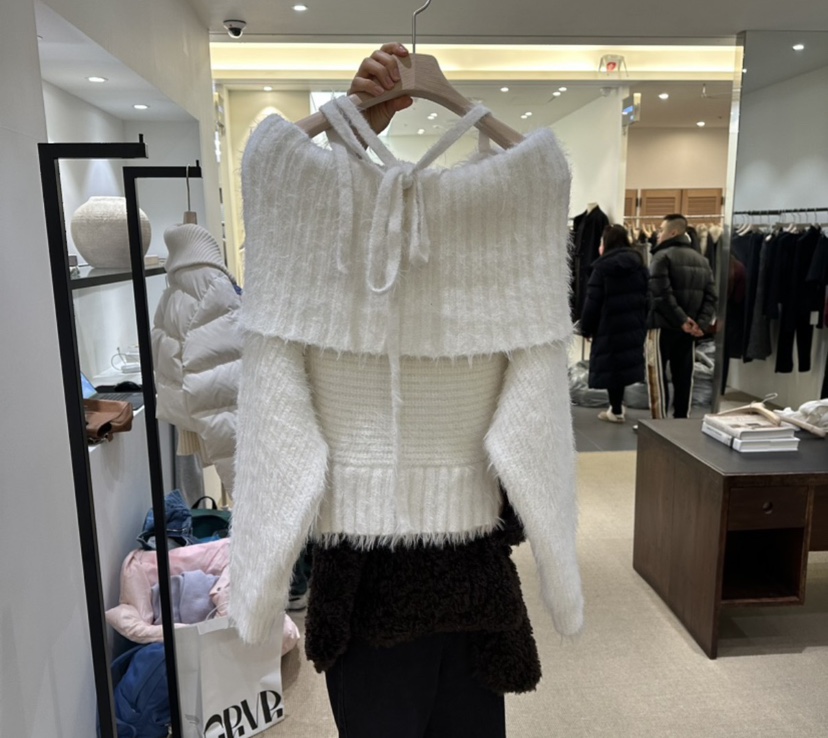 VEGETABLE東大門㊣直郵女士新款休閑時尚推薦熱賣職業毛衣露肩VEGETABLE毛衣