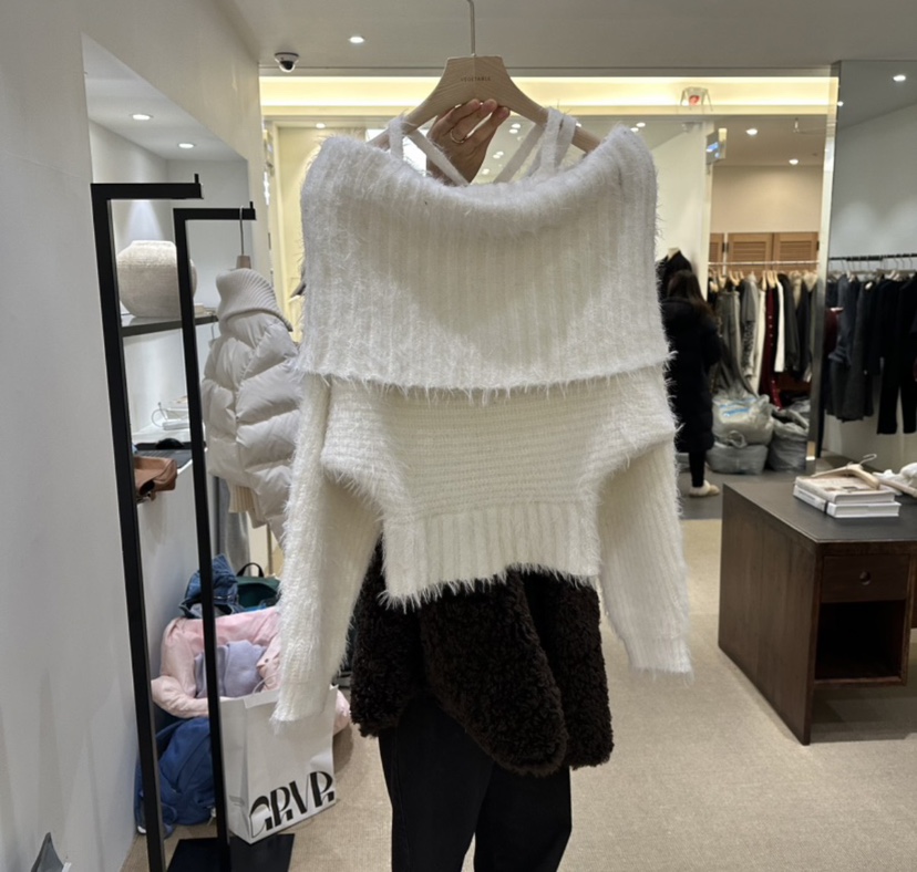 VEGETABLE東大門㊣直郵女士新款休閑時尚推薦熱賣職業毛衣露肩VEGETABLE毛衣圖色1