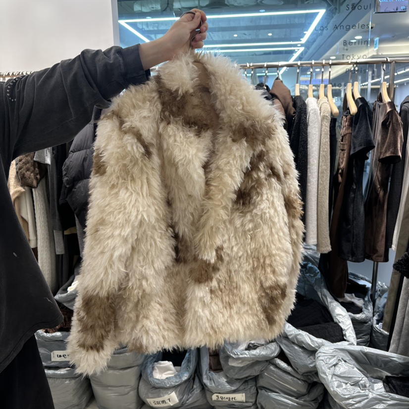 HONG.U韓國直郵㊣女裝新款25秋冬熱賣時尚真品休閑短款大衣HONG.U短款大衣圖色1