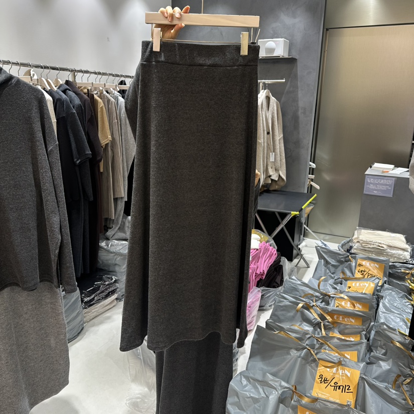 OPEN東大門㊣代購女裝新款25秋冬時尚人氣休閑真品推薦長裙OPEN長裙圖色2深灰色