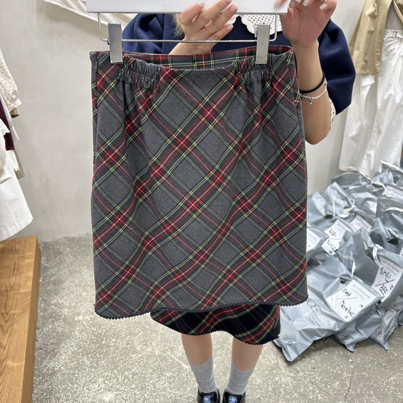 AFTERNOON韓國代購㊣女士新款休閑人氣時尚25秋冬半身裙中短裙AFTERNOON半身裙/中短裙