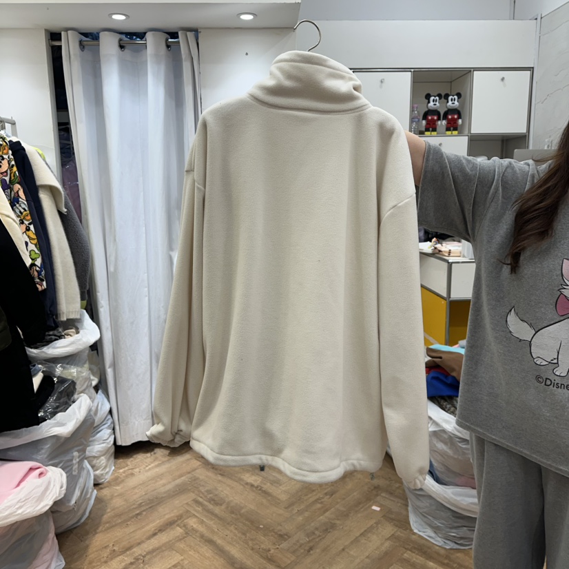 DE LINE東大門㊣直郵女裝新品推薦時尚熱賣衛衣加絨抓絨拉鏈DE LINE衛衣