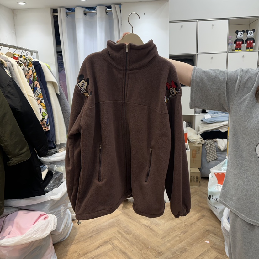 DE LINE東大門㊣直郵女裝新品推薦時尚熱賣衛衣加絨抓絨拉鏈DE LINE衛衣圖色2