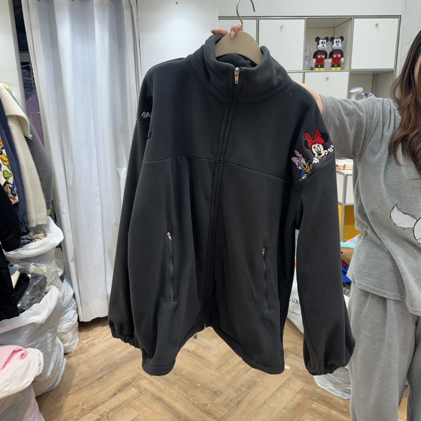 DE LINE東大門㊣直郵女裝新品推薦時尚熱賣衛衣加絨抓絨拉鏈DE LINE衛衣圖色3