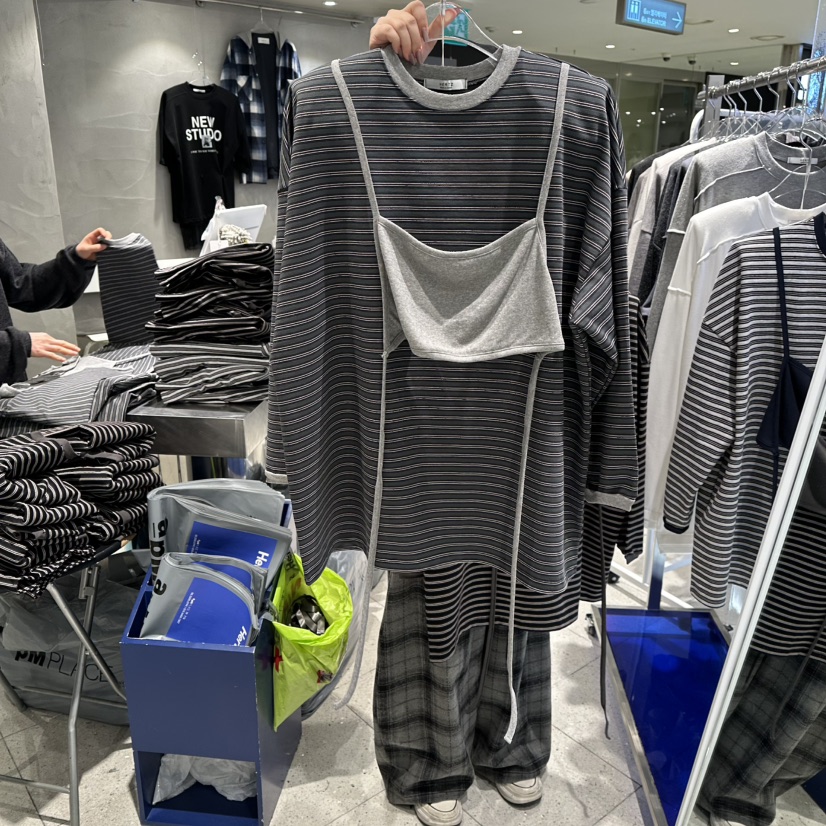 HERTZ-P東大門㊣直郵女裝新款推薦真品25秋冬長袖T恤假兩件HERTZ-P長袖T恤圖色2