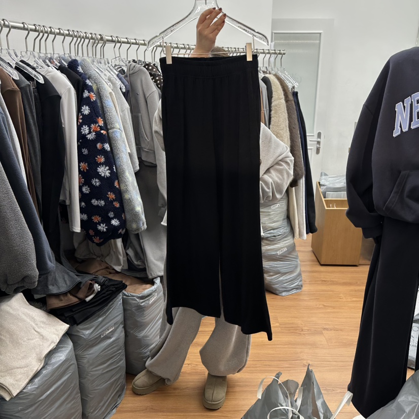 GABIZON韓國代購㊣女裝新品人氣熱賣推薦真品休閑褲加絨羊毛GABIZON休閑褲圖色4黑色