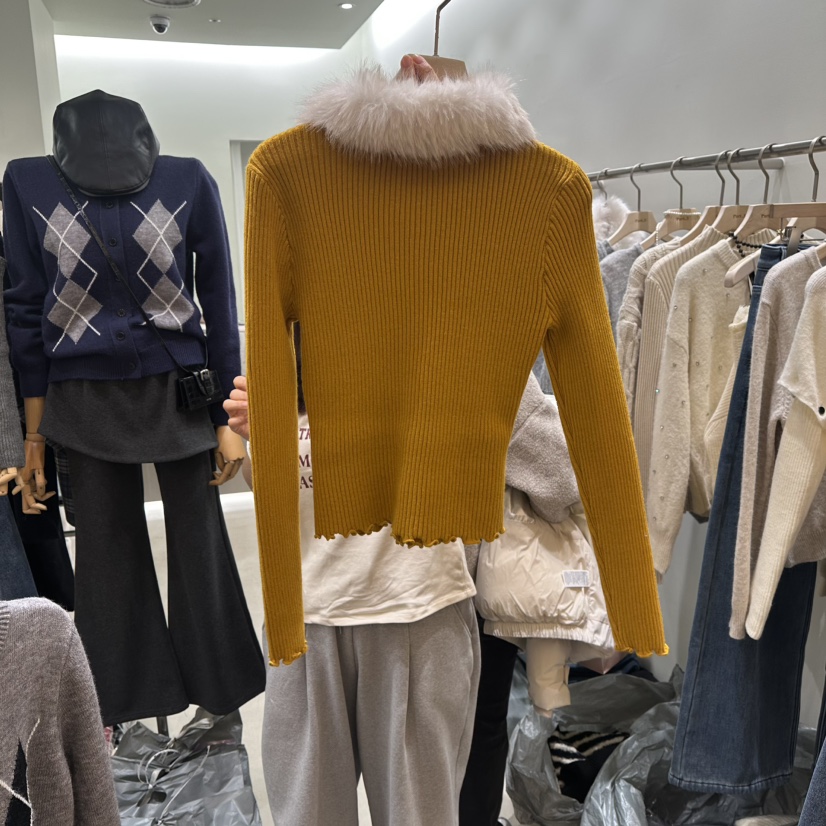 PART3東大門㊣直郵女裝新款時尚針織衫毛領可拆可拆卸拉鏈開衫Part.3針織衫