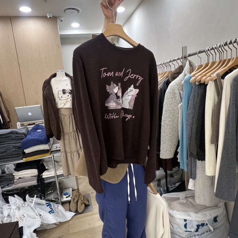 VILLABUTTON東大門㊣直郵女裝新款休閑真品熱賣職業長袖T恤VILLABUTTON長袖T恤圖色2