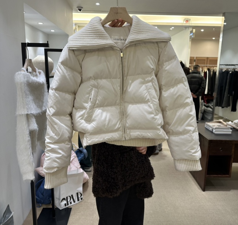 VEGETABLE韓國直郵㊣女裝新品真品熱賣推薦25秋冬短款羽絨服鴨絨VEGETABLE短款羽絨服圖色1