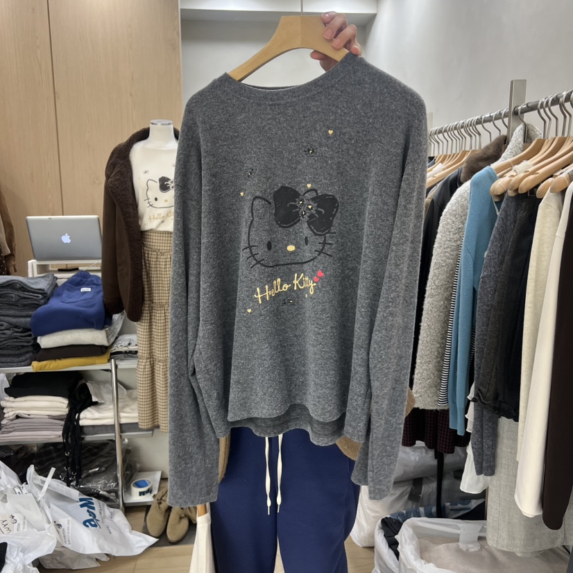 VILLABUTTON東大門㊣直郵女裝新款人氣25秋冬時尚推薦長袖T恤VILLABUTTON長袖T恤圖色2