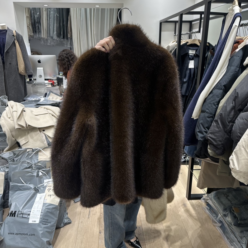 BRUNI/RICOTTA韓國直郵㊣女裝新款人氣真品職業短款大衣毛皮BRUNI/RICOTTA短款大衣