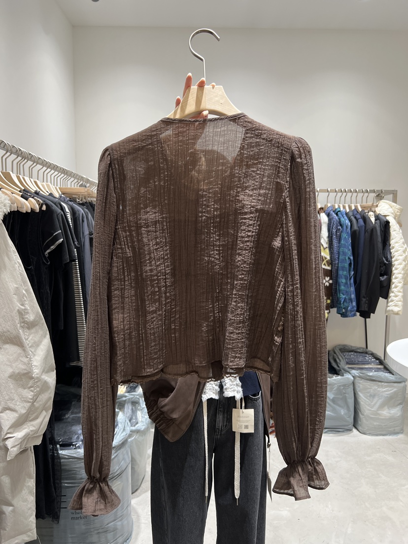 RE STYLE-Q東大門㊣直郵女裝新品25秋冬人氣職業襯衫蕾絲衫RE STYLE襯衫/蕾絲衫