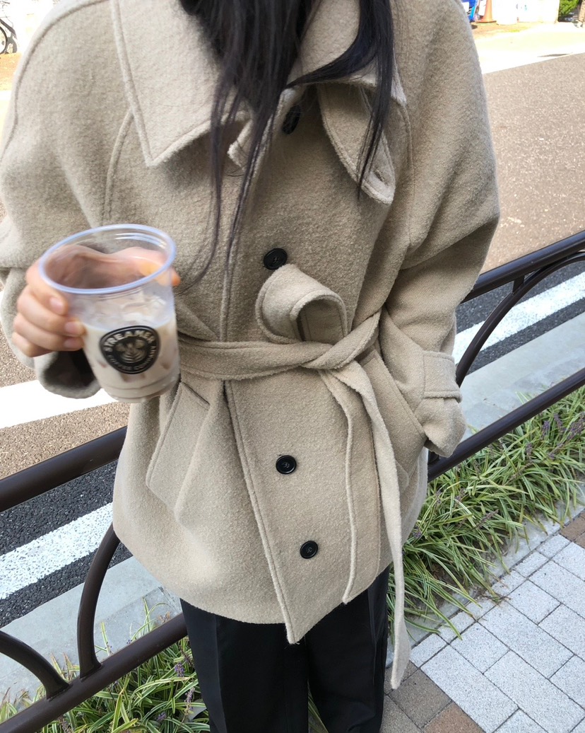 NOPROBLEM東大門㊣代購女士新款熱賣25秋冬中長款大衣Sale含腰帶NOPROBLEM中長款大衣