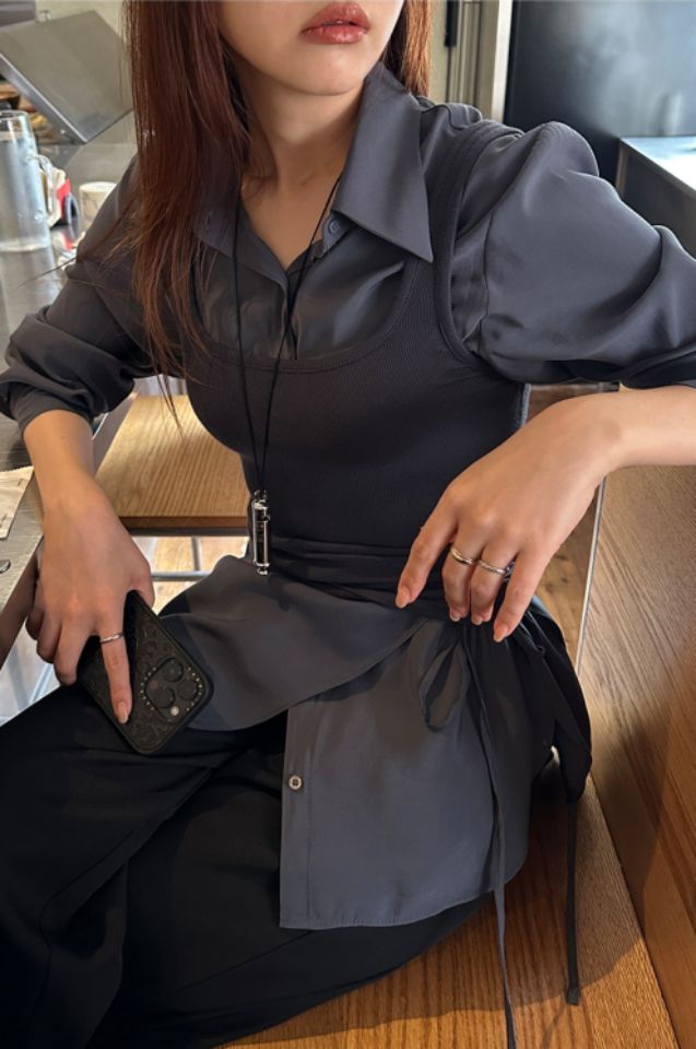 LIVE FOREVER韓國直郵㊣女士新款時尚吊帶背心不含內搭腰帶LIVE FOR_EVER吊帶/背心