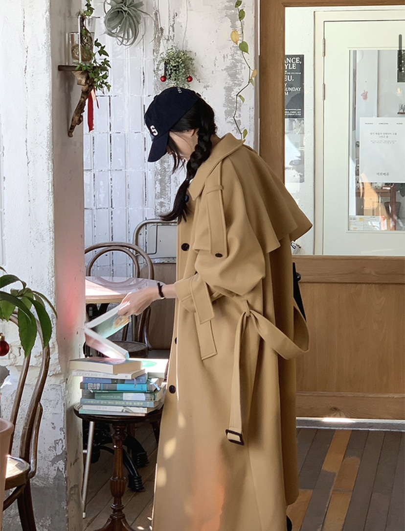 PAIRING東大門㊣實拍女裝新品職業時尚休閑推薦中長款大衣羊毛PAIRING中長款大衣