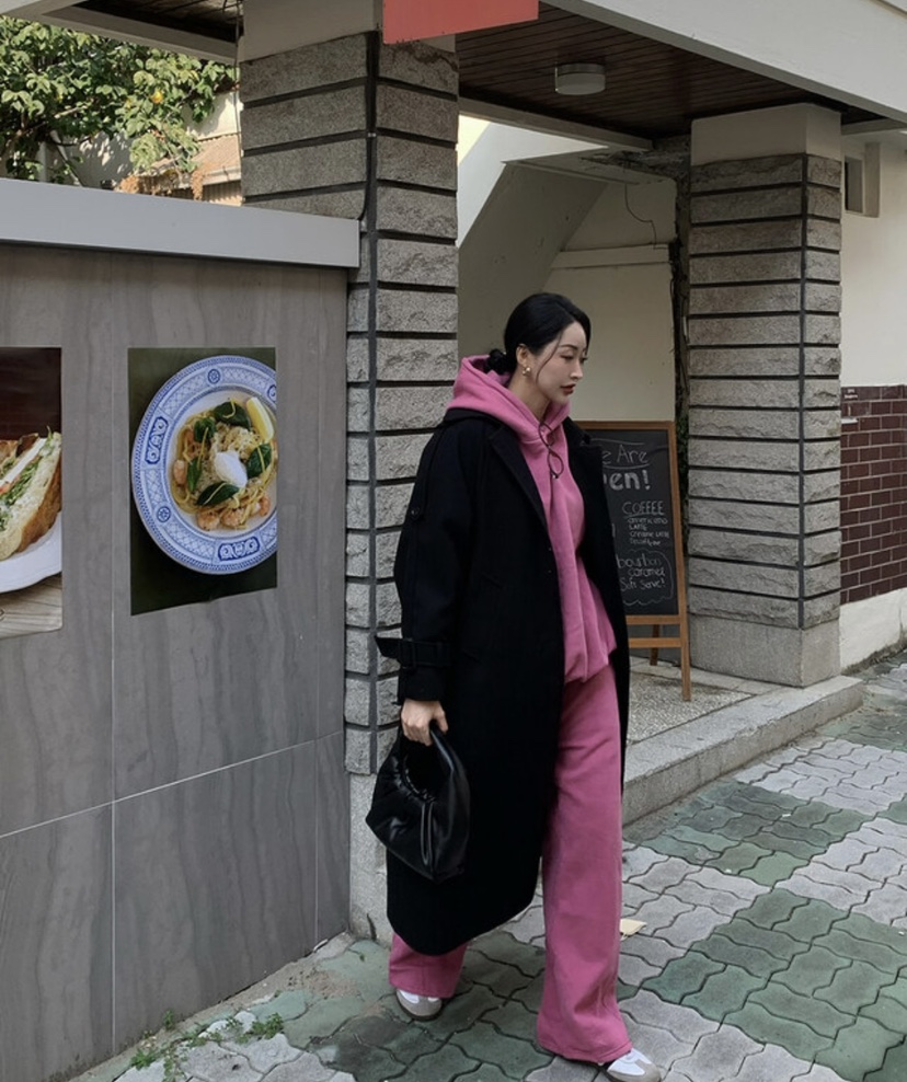 PAIRING東大門㊣實拍女裝新品職業時尚休閑推薦中長款大衣羊毛PAIRING中長款大衣