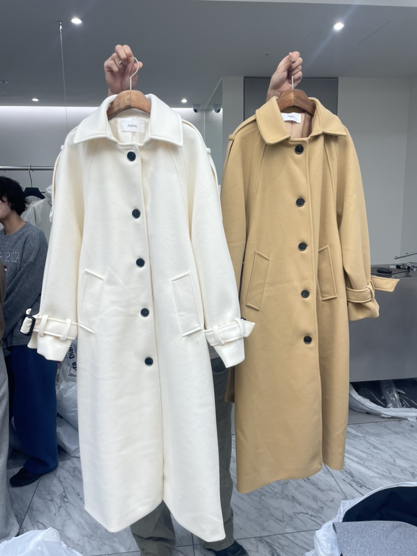 PAIRING東大門㊣實拍女裝新品職業時尚休閑推薦中長款大衣羊毛PAIRING中長款大衣