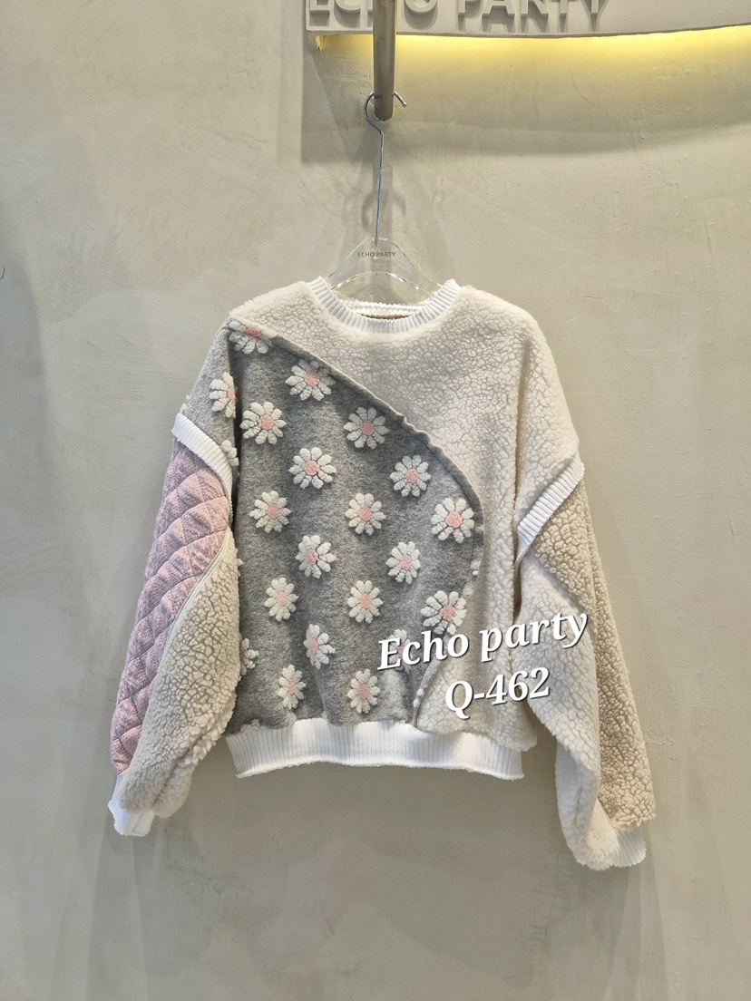 ECHOPARTY韓國代購㊣女士新款休閑職業25秋冬推薦時尚人氣衛衣ECHOPARTY衛衣圖色1