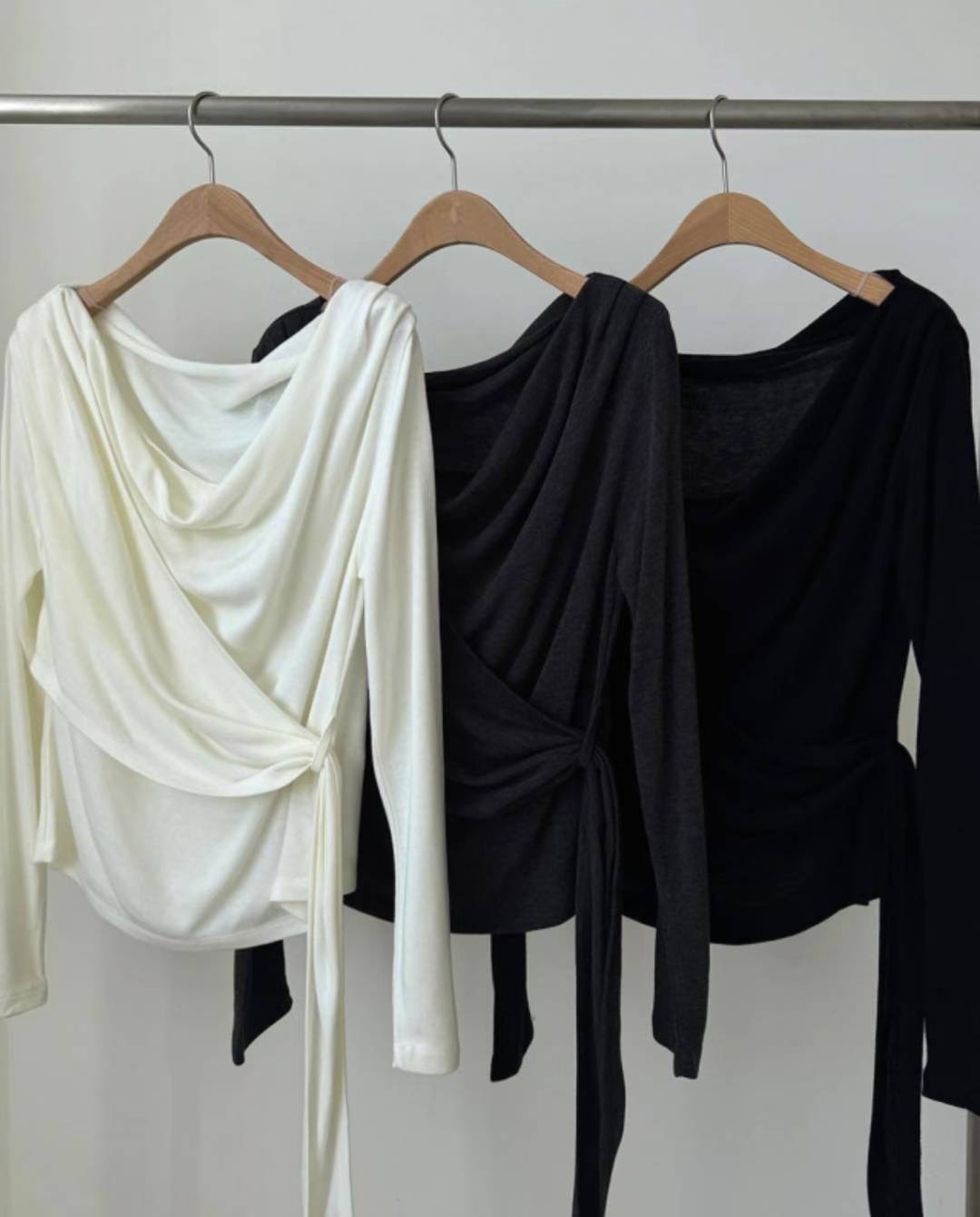 SALT.B東大門㊣代購女士新款熱賣職業人氣時尚25秋冬長袖T恤SALT.B長袖T恤圖色3左三色