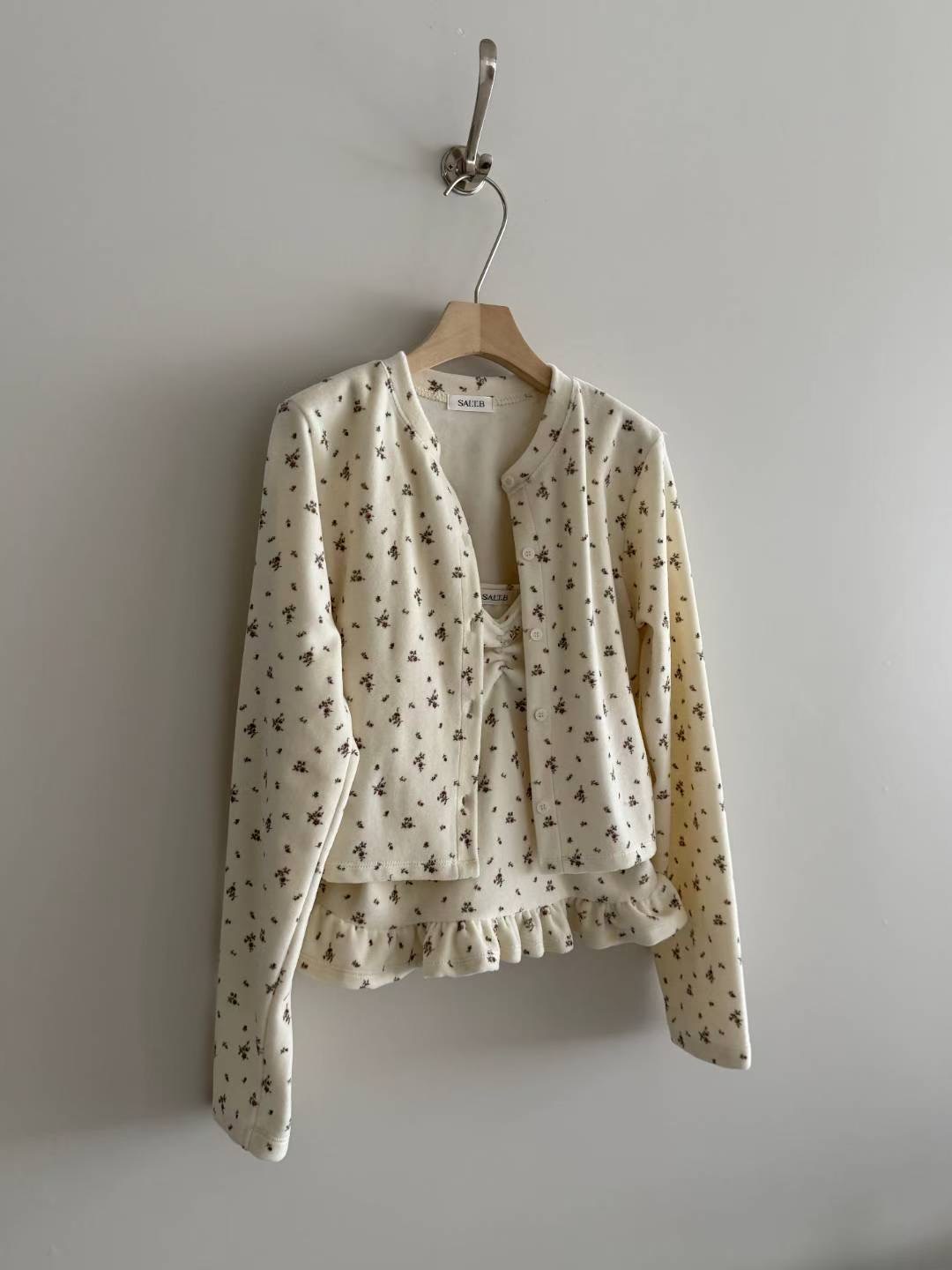 SALT.B東大門㊣實拍女裝新款時尚人氣熱賣休閑推薦套裝天鵝絨SALT.B套裝圖色1