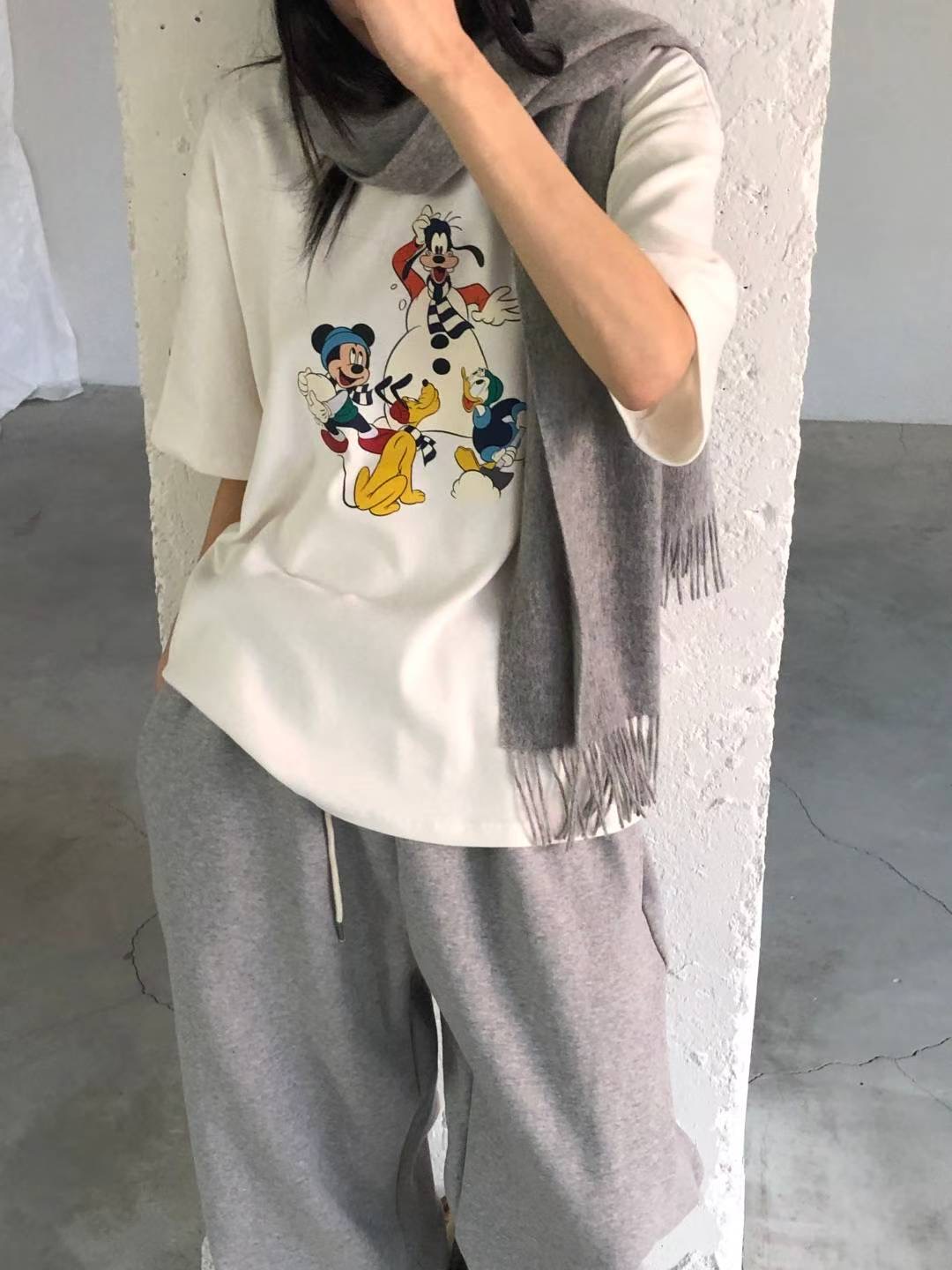 SALT.B韓國代購㊣女裝新款真品休閑25秋冬時尚T恤不含圍巾SALT.BT恤