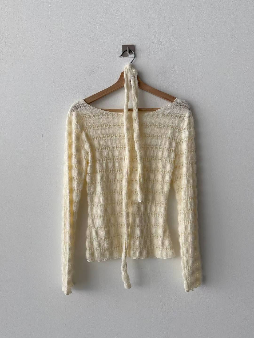 DOTNODI（無品牌標）東大門㊣直郵女士新品時尚長袖T恤含脖帶DOTNODI長袖T恤圖色1